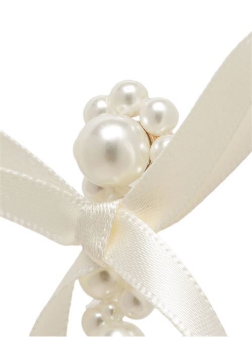 White drop design bow earrings Simone Rocha | ERG4100904PEARL/IVORY